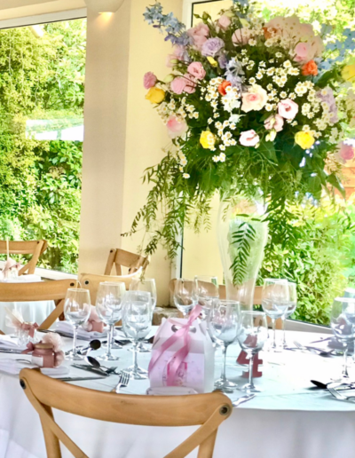Large Colorful floral centerpieces at Argithea Winery Estate