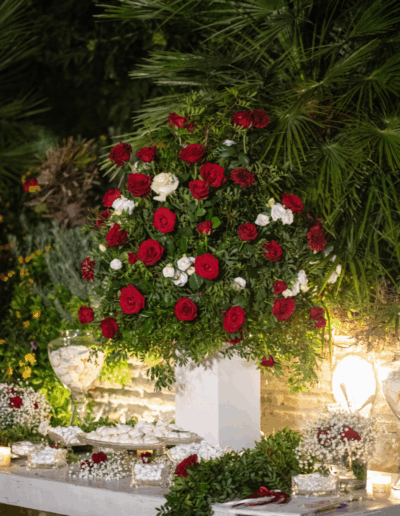 Atmospheric candle lighting at luxury wedding event