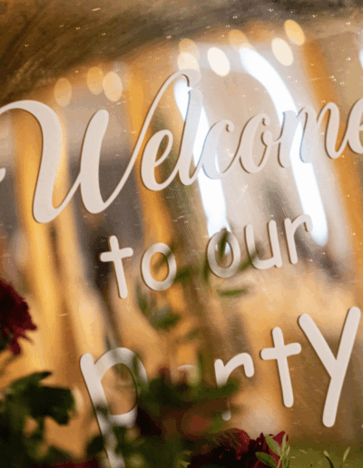 Luxury wedding decor detail with candles and flowers
