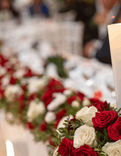Luxury wedding reception floral decoration at Ktima 28 Afidnes